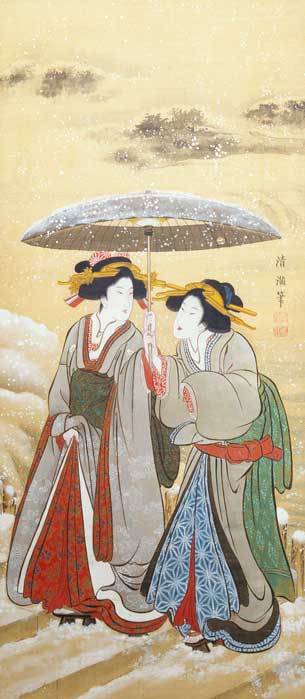 二代鳥居清満
雪中傘さし美人
江戸後期（文化12年）～明治元年